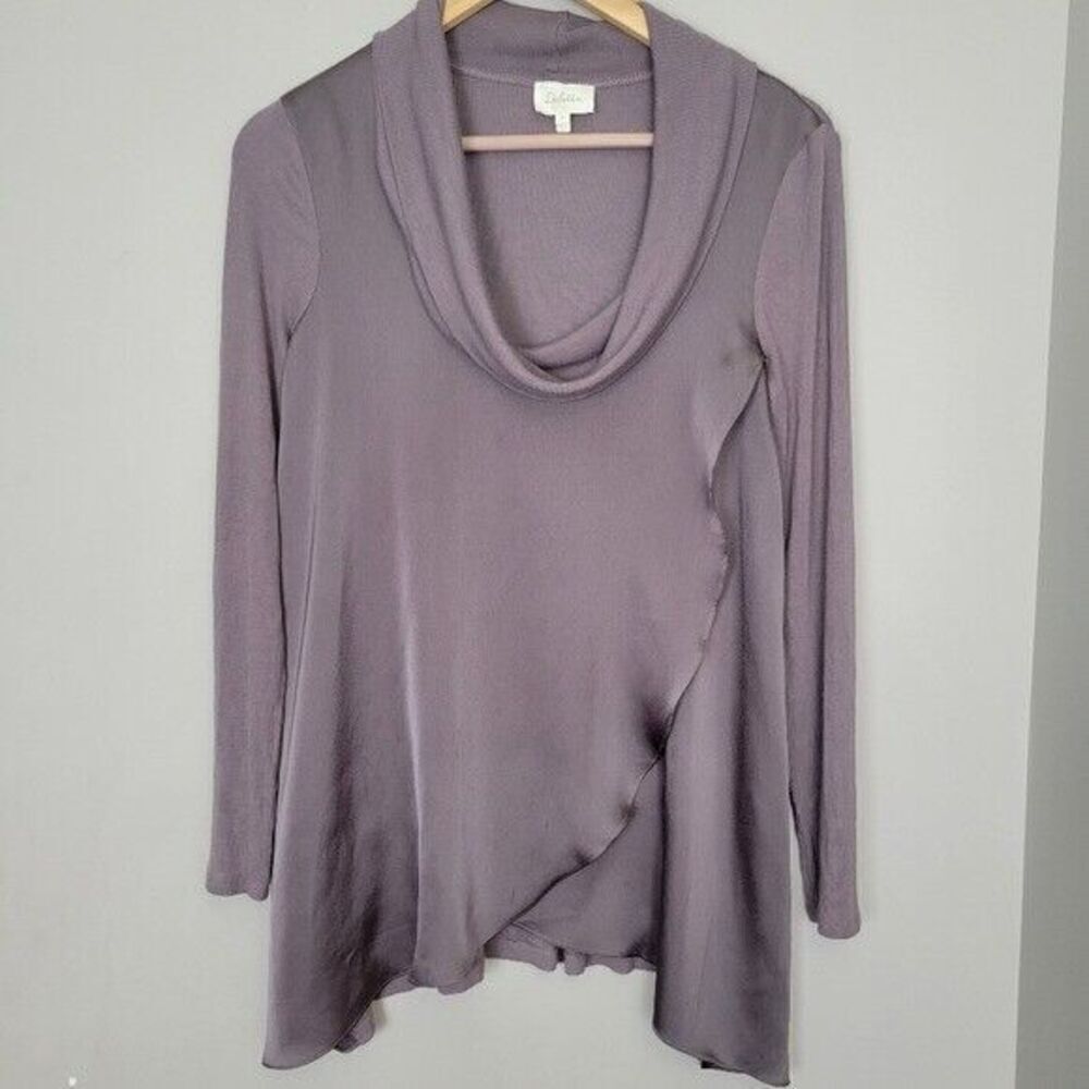 Deletta Cowl Neck Drape Front Long Sleeve Tunic XS